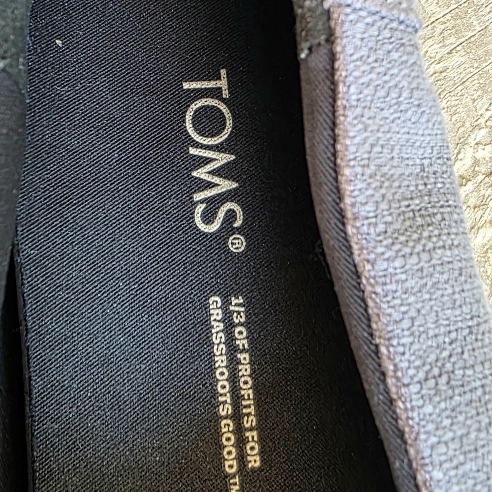 Toms Womens Slip-On Loafers - Blue and White - Picture 3 of 4